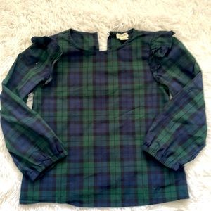 Girls crewcuts plaid ruffle shirt